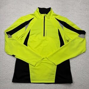 Brooks 1/4 Zip Equilibrium Thermal Pullover Running Hi Vis Yellow Jacket Men's M